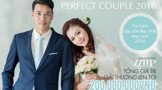 Cặp đôi Giải Nhất 2015, chú rể Nguyễn Mạnh Dương và cô dâu Phạm Vân Anh