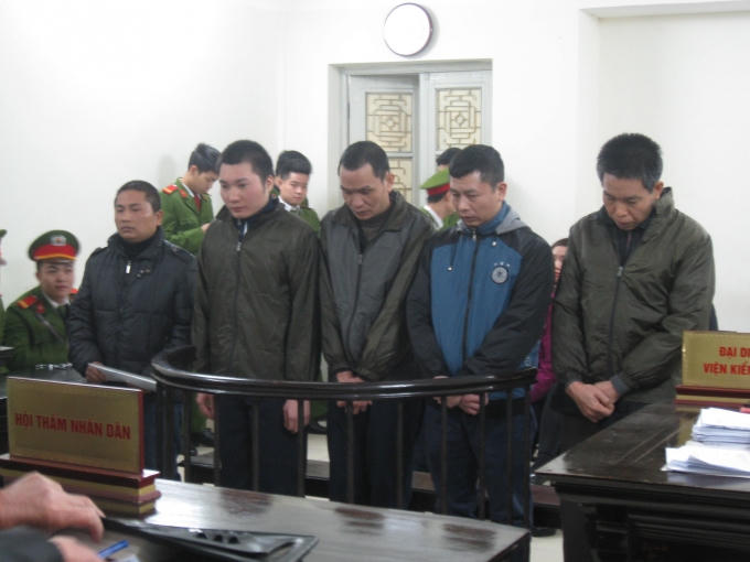 Các bị cáo tại phiên tòa.