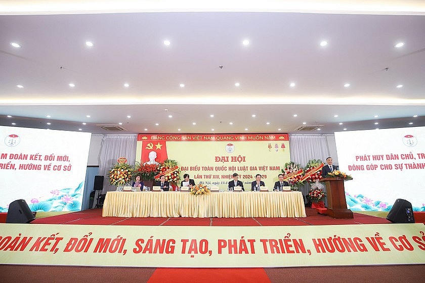 Đoàn Chủ tịch điều hành Đại hội Đại biểu toàn quốc Hội Luật gia Việt Nam lần thứ XIV, nhiệm kỳ 2024 - 2029.