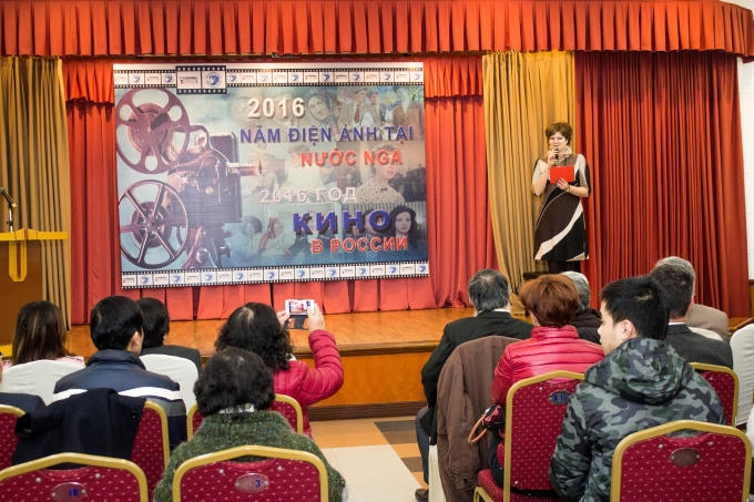 Lễ giới thiệu "Năm Điện ảnh Nga" tại Trung tâm Khoa học và Văn hóa Nga tại Hà Nội. (Ảnh: Minh Tuấn)