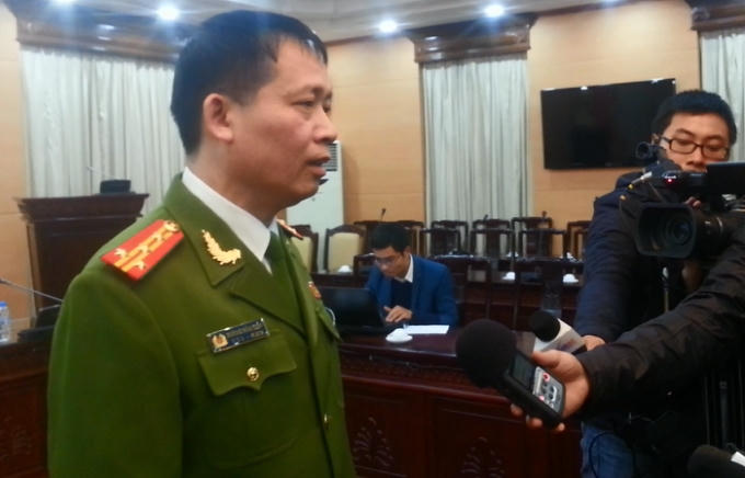 Đại tá Dương Văn Giáp, Trưởng phòng hình sự Công an TP. Hà Nội trao đổi với phóng viên.