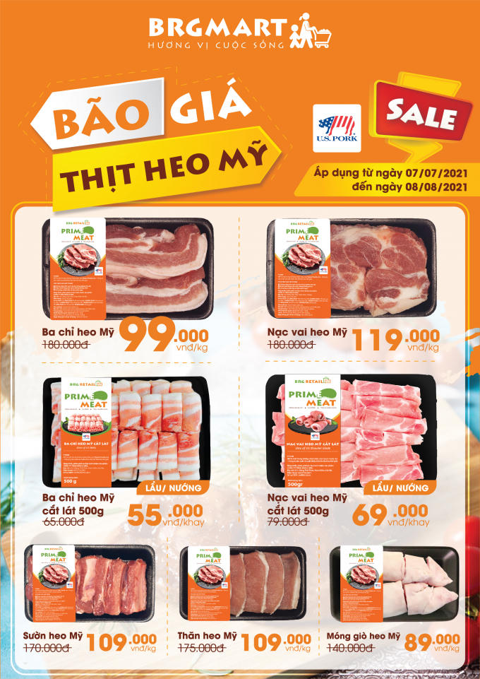 BRGMart triển khai chương trình “Tháng thịt heo Mỹ” với mức giá ưu đãi lên tới 40%