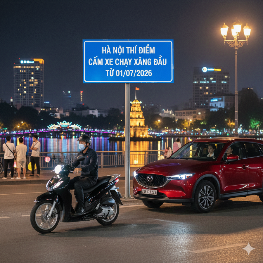 Hà Nội thí điểm cấm xe chạy xăng, dầu theo giờ tại 9 phường trong Vành đai 1 từ ngày 1/7/2026. (Ảnh minh hoạ)