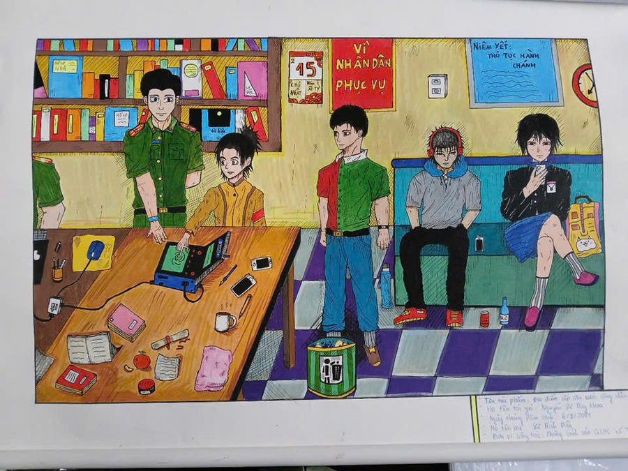 Một số tác phẩm vẽ đạt giải.