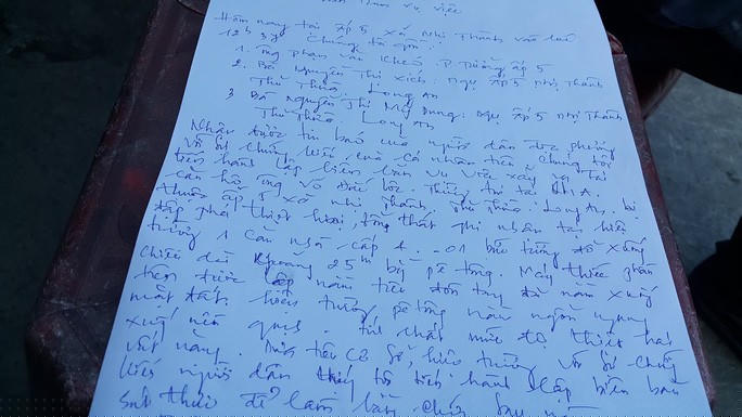 Vụ việc được đại diện ấp 5 lập biên bản.