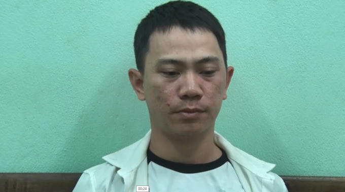 Đối tượng Hậu tại cơ quan công an