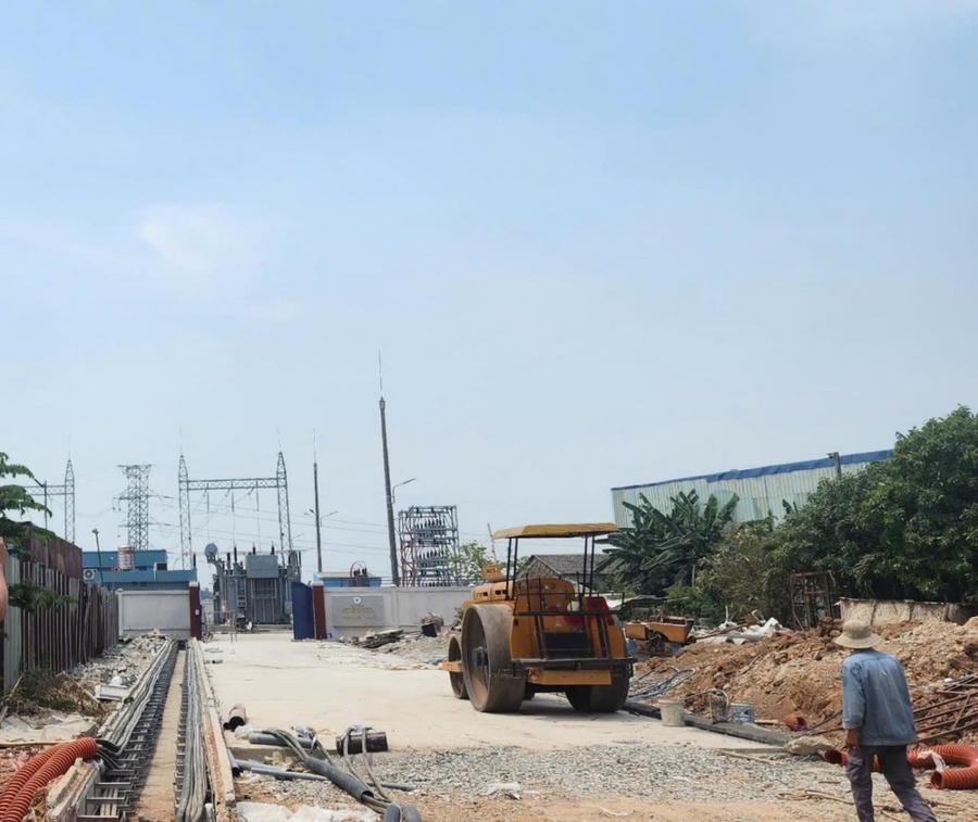 Khu vực xây dựng trạm biến áp 110kv.