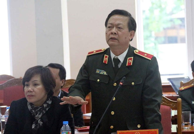 Thiếu tướng Nguyễn Ngọc Thế, Cục trưởng Cục An ninh Nông nghiệp nông thôn đề nghị xử nghiệm làm ăn gian dối trong vệ sinh an toàn thực phẩm. Ảnh: Thắng Quang.
