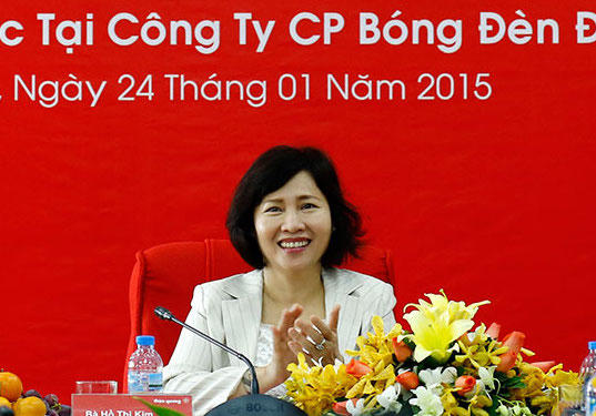 Sau khi bà Hồ Thị Kim Thoa rời Điện Quang để làm Thứ trưởng Bộ Công Thương, bà vẫn còn cổ phần tại Điện Quang và nhiều người thân nắm giữ các chức vụ chủ chốt tại công ty này.