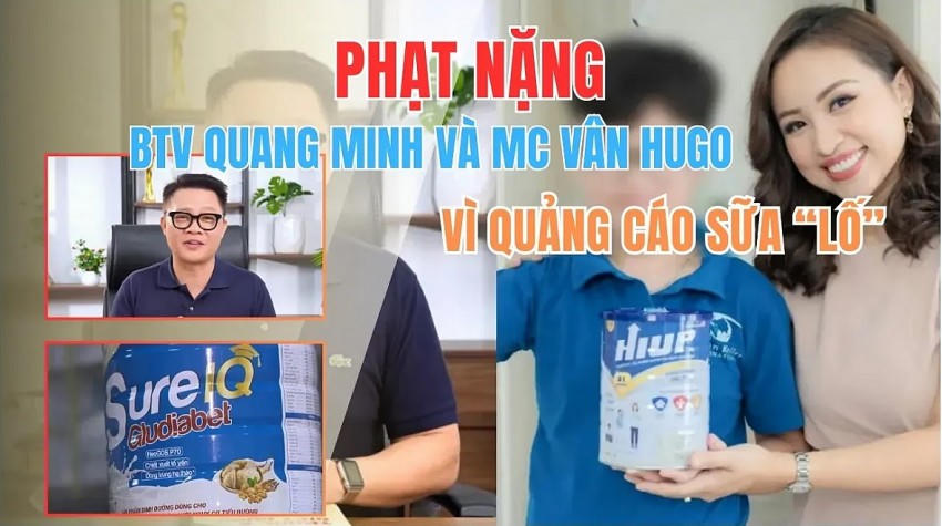 Sai phạm trong lĩnh vực quảng cáo, Biên tập viên Quang Minh và MC Vân Hugo bị xử phạt.
