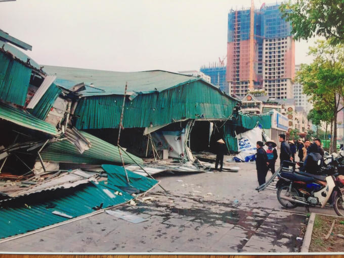 Quang cảnh buổi cưỡng chế ngày 11/1/2018.