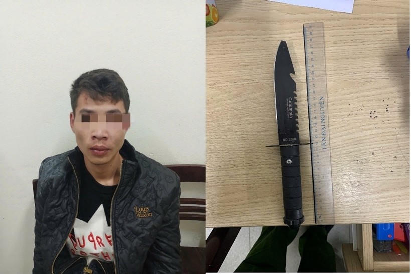 Đối tượng Nguyễn Văn Ban cùng tang vật vụ án.