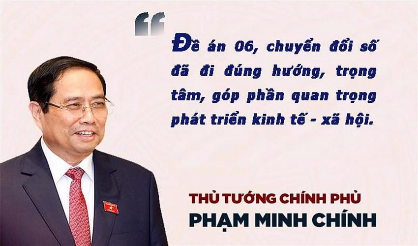 Thủ tướng Chính phủ Phạm Minh Chính yêu cầu đẩy mạnh thực hiện các nhiệm vụ, giải pháp triển khai Đề án 06 phục vụ người dân, doanh nghiệp. Ảnh: cdannd