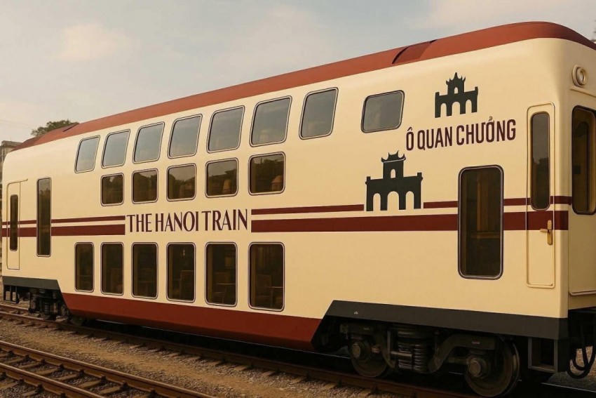 Đoàn tàu “Hà Nội 5 cửa ô” (The Hanoi Train) lấy cảm hứng hình ảnh của kinh thành Thăng Long xưa.