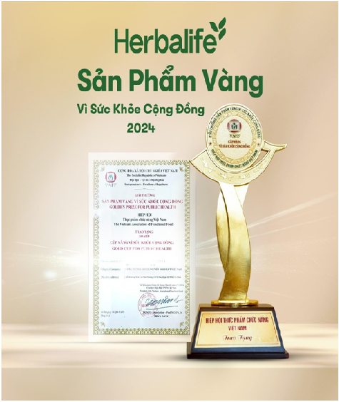 Herbalife Việt Nam được vinh danh giải thưởng “Sản Phẩm Vàng Vì Sức Khỏe Cộng Đồng năm 2024”.