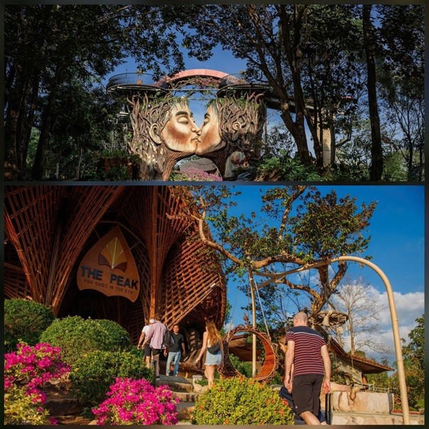 Chiêm ngưỡng Tượng Đôi, du khách không chỉ cảm nhận được vẻ đẹp nghệ thuật mà còn lắng nghe câu chuyện về tình yêu và sự tái sinh mà chủ nhân The Peak muốn gửi gắm.