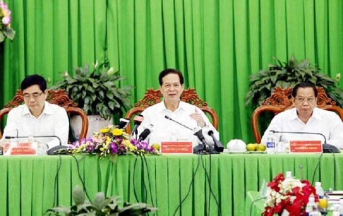 Thủ tướng Nguyễn Tấn Dũng phát biểu tại buổi làm việc. (Ảnh: TTXVN)