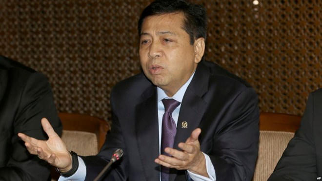 Ông Setya Novanto tại buổi họp báo ở Jakarta, Indonesia. (Ảnh: AP)