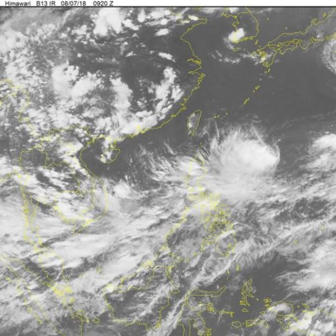 Vùng áp thấp di chuyển chậm và có khả năng mạnh thêm. Ảnh: Trung tâm dự báo khí tượng thuỷ văn quốc gia