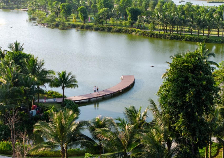 Diện tích cây xanh, mặt nước tại Eco Central Park lớn góp phần thích nghi với khí hậu Nghệ An