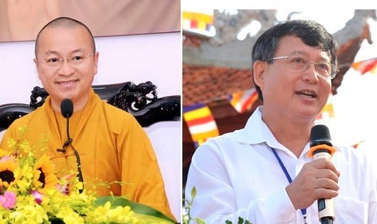 Thượng tọa Thích Nhật Từ (trái) và Tiến sĩ Bùi Hữu Dược.