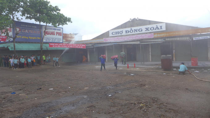 Chợ Đồng Xoài là nơi tập trung, giao thương hàng hóa của các địa phương trong tỉnh vận chuyển đi Tây Nguyên, TP HCM, nên công tác đảm bảo phòng cháy chữa cháy rất được coi trọng.