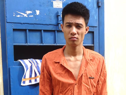 Đối tượng Lê Trọng Hùng tại cơ quan điều tra.