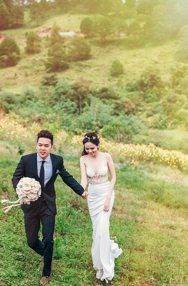 Diễm Hương trong bộ ảnh cưới đẹp long lanh đã gây nhiều sự chú ý với người hâm mộ . Ảnh: internet.