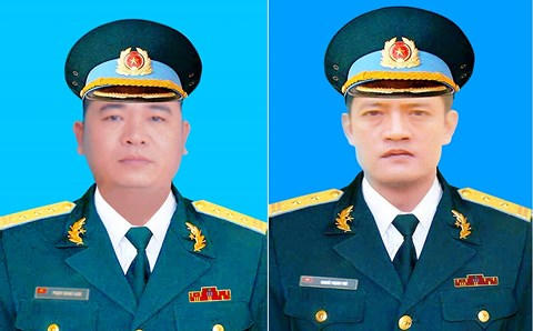 Thượng tá phi công Phạm Giang Nam (ảnh trái) và Trung tá phi công Khuất Mạnh Trí.(Ảnh: TTQS).