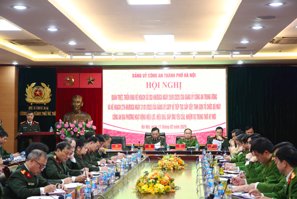 Đảng ủy Công an TP Hà Nội tổ chức quán triệt, triển khai thực hiện Kế hoạch của Đảng ủy Công an Trung ương và Kết luận của Ban Chấp hành Trung ương, Bộ Chính trị về tiếp tục sắp xếp, tinh gọn bộ máy Công an địa phương hoạt động hiệu lực, hiệu quả đáp ứng yêu cầu nhiệm vụ trong tình hình mới.