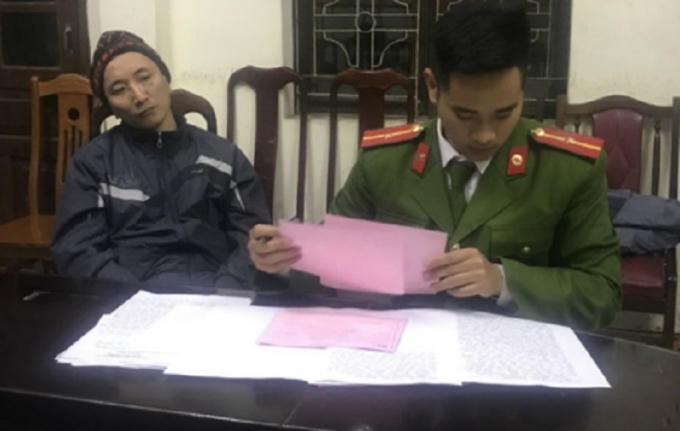 Đối tượng Khương tại cơ quan Công an.