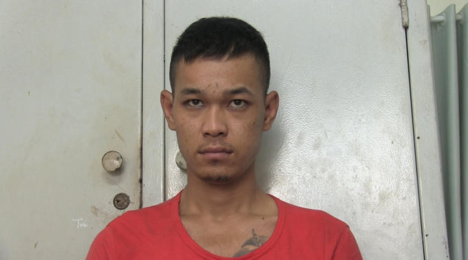 Đối tượng Phạm Minh Lộc tại cơ quan công an.