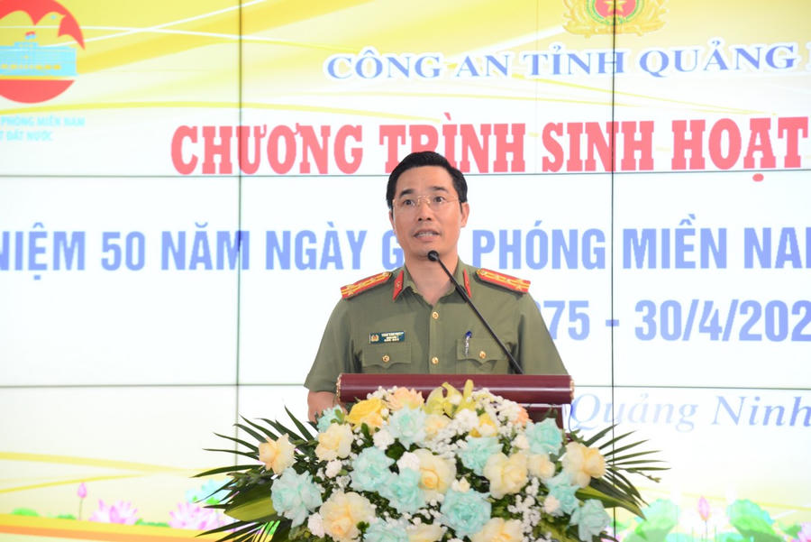 Đại tá Trần Văn Phúc, Giám đốc Công an tỉnh Quảng Ninh phát biểu tại chương trình.