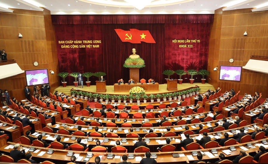 Quang cảnh Hội nghị lần thứ 15 Khóa XII. Ảnh: TTXVN.