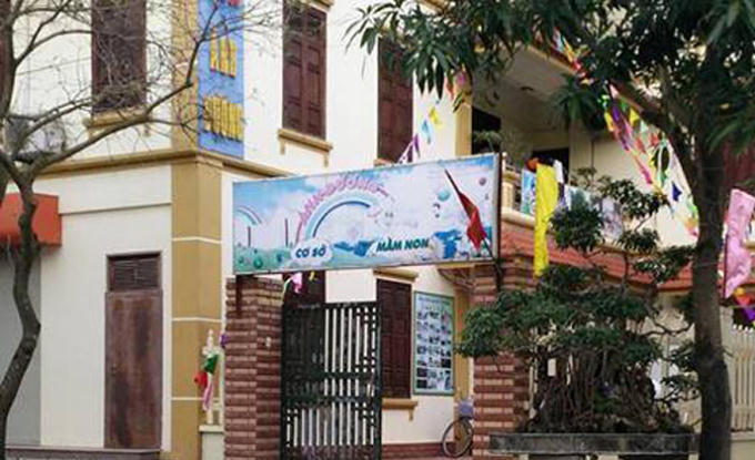 Trường mầm non Ánh Dương nơi xảy ra sự việc.