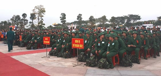 Hình ảnh trong buổi lễ giao nhận quân năm 2019 tại quận Liên Chiểu sáng 20-2.