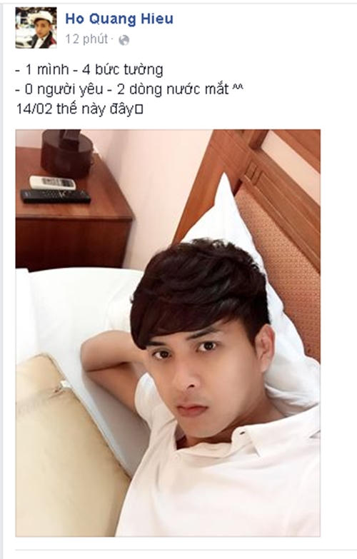 Hồ Quang Hiếu đón ngày Lễ Tình Nhân một mình với ... 4 bức tường.
