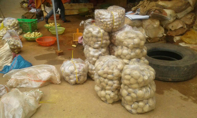 Khoai tây tại chợ nông sản Đà Lạt.