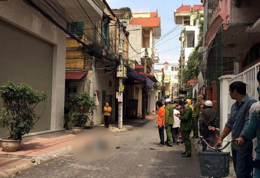 Khu vực hiện trường vụ án mạng.
