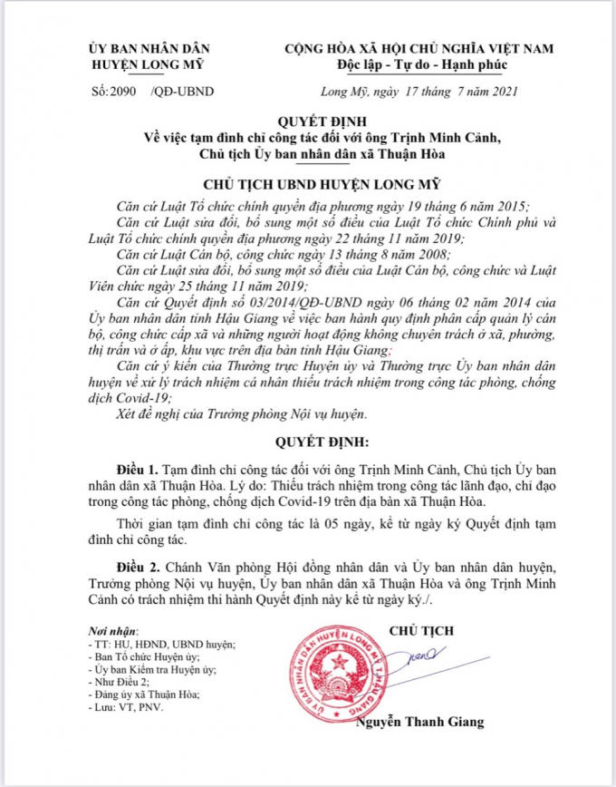 QD dinh chi Cu tich xa