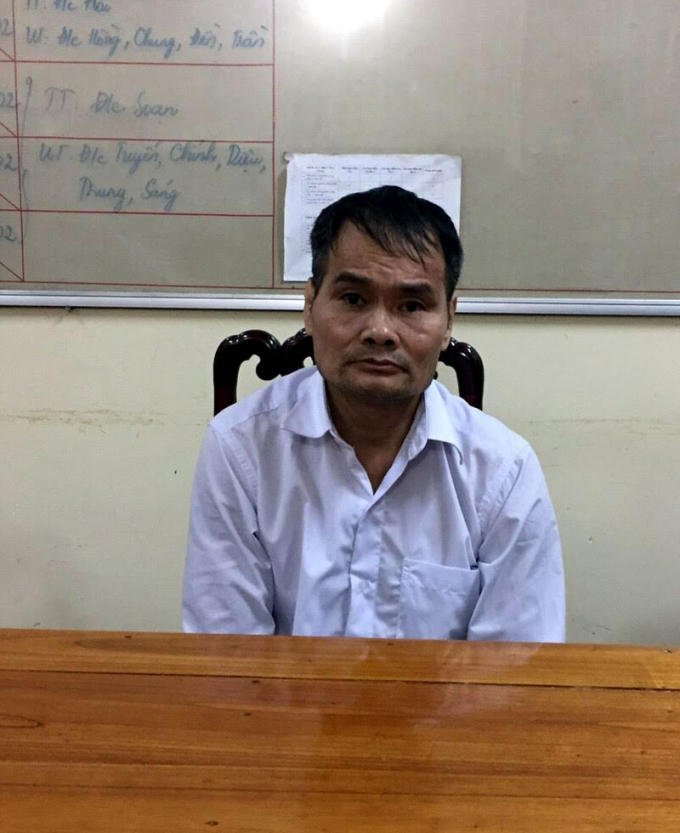 Hà Duy Tuyết tại cơ quan cảnh sát điều tra (Ảnh: Báo Bắc Kạn)