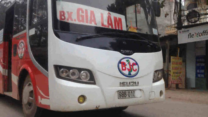 Xe của Công ty cổ phần xe khách Bắc Giang.