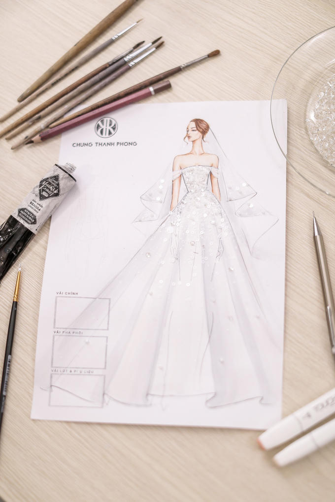 Trầm trồ trước bộ v&aacute;y cưới đ&iacute;nh hơn 20.000 vi&ecirc;n pha l&ecirc; m&agrave; &Aacute; hậu T&uacute; Anh diện ng&agrave;y trọng đại