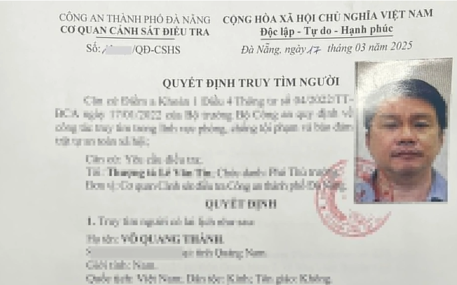 Truy tìm đối tượng Võ Quang Thành