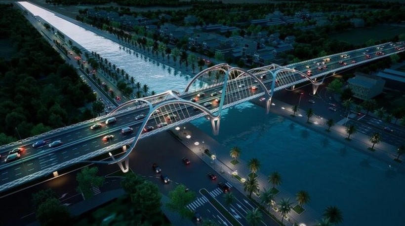 Phối cảnh cầu Nguyễn Chí Thanh bắc qua kênh xáng Xà No, Thành phố Cần Thơ.
