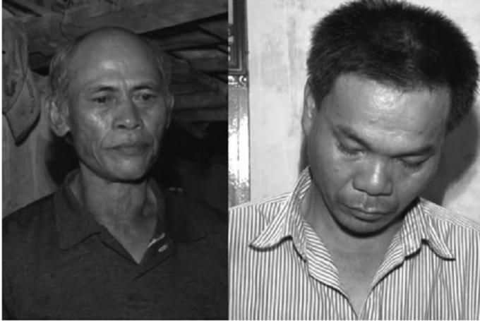 Hai nghi phạm trong vụ phá hơn 60ha rừng ở huyện An Lão.