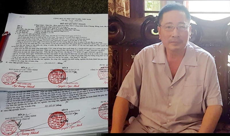 Ông Hoàng Văn Đáng với các hồ sơ quyết toán chưa được thanh toán.