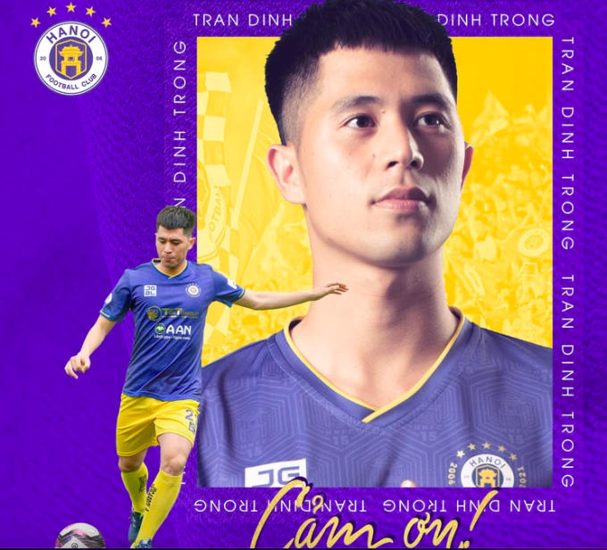 Trang chủ CLB Hà Nội thông báo chia tay Đình Trọng sau 4 năm gắn bó.