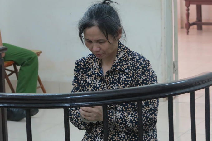 Chử Thị Thược tại phiên tòa xét xử tội giết hại đứa con trai
