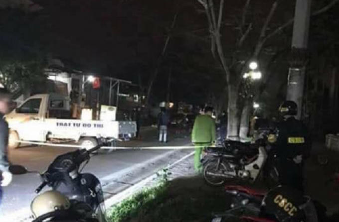 Hiện trường nơi xảy ra vụ án mạng.